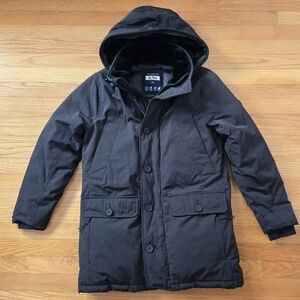 Abercrombie & Fitch DOWN Parka XS Black Hooded Winter Snow Gorpcore